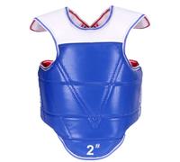 YRREATY Protecteur de Poitrine de Taekwondo Ajustable en Design Bicolore pour L'Entraînement et la Compétition Bleu M [140-160]