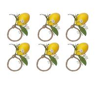 YRREATY Ronds de Citron Ensemble de 6 Porte-Serviettes Feuille de Vigne Citron pour DéCor de Table à Manger Banquet Mariage Anniversaire NoëL A
