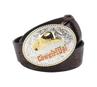 YRSHENG Ceinture Western Femme Cuir, Ceintures De Cowboy Cowgirl Ceinture en Cuir Véritable pour Femme, Ceintures Occidental La Campagne pour Jeans Pantalons,Dark Brown,95CM/37.4''