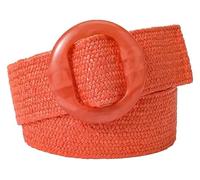 YRTHFJTJ Ceinture élastique, ceintures for femmes ceinture large élastique tissée couleur unie avec boucle en plastique assortie(Orange)