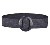 YRTHFJTJ Ceinture élastique, ceintures for femmes ceinture large élastique tissée couleur unie avec boucle en plastique assortie(Black)