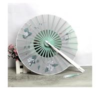 YRTHFJTJ Éventail manuel rond pliable à 360 degrés de style chinois en bambou vert pour femme - Éventail manuel Sakura multicolore (fleur de jasmin)