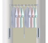 YRthongXy Tringle à vêtements escamotable, Adjustable Wardrobe Clothes Hanger Rail Organizer for Soft Return Space Saving,