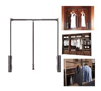 YRthongXy Tringle à vêtements escamotable, Pull Down Rod System Clothing Rail Closet Rod, for Wardrobe Bedroom Closet,