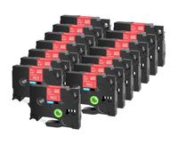 YRTJINYQ 15PK Labels Tape Compatible with PT 1000 Label Printers White on Red Labels Ribbon for 6mm 9mm 12mm 18mm