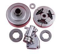 YRTJINYQ Ensemble de Pompe à Huile de Tambour d'embrayage de Remplacement Compatible avec 070 .404, pièces de tronçonneuse à 8 Dents et 7 Dents