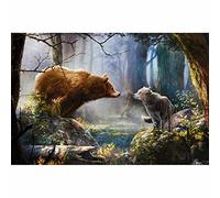 YRTMHU Kit Diamond Painting Complet DIY 5D Peinture Diamant Personnalisé Animal de la forêt Loup Ours Brun Kits Cristal Broderie Full Drill Peinture Diamant pour Enfants Adultes Mur Décor 40x50cm