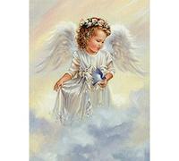 YRTMHU Kits Diamond Painting 5D Dessin animé, petit ange Kit d'art de Peinture Diamant Complet Forage Cristal Personnalisé Point de Croix pour Le Décor de Mur à la Maison Enfants Adultes 30x40cm