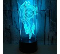 YRTMHU Lampe de Chevet Modélisation d'attrape-rêves 3D pour Adulte Enfant Chambre Décor, Veilleuse Led, Illusion, Nuit Salon Café, Bureau avec Interrupteur Tactile