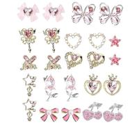 YRTUOP Art Décoratif de Beauté pour Ongles | Ornements de Manucure 3D en Relief pour Femmes | Accessoires De Charme Avec Strass Cœurs Rubans Nœuds Fleurs Papillons Cerises Étoiles Pour Femmes