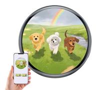 YRTUOP Badge Numérique à Épinglette,Porte-clés Intelligent 4,3 Centimètres avec un Écran Haute Définition | Bouton Numérique - Pour certificat, sac à dos, sac, affaires, cosplay, porte, bijouterie