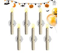 YRTUOP Bougies Lumineuses pour Fenêtres,Bougies LED,avec Capteur LED Sans Flamme Fixation Ventouse 18 cm pour Pâques Noël Halloween Anniversaire Cuisine Chambre Bureau - Décoration Pour Thanksgiving