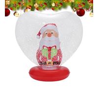 YRTUOP Boule de Noël Gonflable Géante,Décoration de Noël Éclairante en Forme de Cœur - Ornement Gonflable avec Figurine Intérieure et Télécommande,pour Jardin Piscine Pelouse Porche