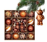 YRTUOP Boules De Noël - 46 Pièces Incassables Marron | Boules Brunes Ornements pour Sapin De Noël - pour Décoration Maison Fête Intérieur Extérieur Mur Fenêtre Salon Bureau Jardin Terrasse Manteau
