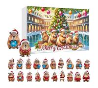 YRTUOP Calendrier De Compte À Rebours - 2D Plat Acrylique Mignon Cadeau | 24 Jours Ornements Pour Poupées Capybara | Pour Miroirs, Arbres, Amis, Famille, Passionnés, Saison Des Fêtes, Maison, Fête