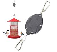 YRTUOP Crochet Suspension De Mangeoire À Oiseaux - Suspension Rétractable À Double Extrémité Pour Jardinière | Poulie De Support À Porte-| Pour Intérieur Extérieur Maison Appartement Balcon Terrasse