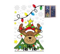 YRTUOP Décalcomanies de fenêtre de Noël - Décalcomanies murales statiques d'hiver de renne de bonhomme de neige de Santa - Noël autocollants en verre s'accroche pour les décorations de vacances de