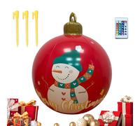 YRTUOP Décorations Gonflables De Noël pour Extérieur 61 Centimètres,Boule Ornement De Noël Extérieur avec Éclairage - Ornement Géant 16 Couleurs pour Jardin Piscine Pelouse