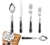 YRTUOP Ensemble de Couverts en Acier Inoxydable - Service de Coutellerie Rétro - Kit de Vaisselle de Table - pour Repas Familiaux Cuisine Pique-Nique Mariage Hôtel Restaurant Réception Banquet