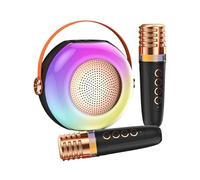 YRTUOP Karaoké Enfant - Boîtier Sonore avec Lecteur de Musique et 2 Microphones | Machine à Karaoké Portable avec Lumières | pour Anniversaires Fêtes Familiales et Célébrations de Weekends