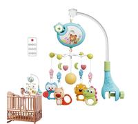 YRTUOP Mobile de berceau,Mobile de berceau télécommandé avec musique et lumières - Jouet rotatif Mobile automatique de berceau Musical de bébé pour des garçons filles anniversaire de noël