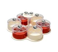 YRTUOP Plateau de Service Amovible avec Compartiments,Plateau Tournant pour Apéritif et Fruits Secs - à Fruits avec Couvercle,pour Adultes Voyage Pique-Nique Réception Apéritif Dynamique