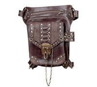 YRTUOP Renaissance Fanny Pack, Pochette de Ceinture médiévale - Sac de Jambe de Taille en Cuir PU Pochette Steampunk,Pochette de Ceinture Mode Gothique Steampunk Sac pour randonnée Voyage Hommes
