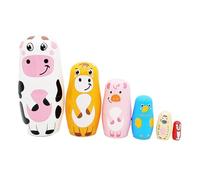 YRTUOP s Gigognes pour Tout-Petits - Bois 6 Couches Vache Russe à Emboîter | Figurine Animale pour Appartement Dortoir École Salle de Classe Chambre Salon Fête de Thanksgiving