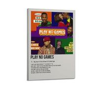 YRTWR I WBRRB Poster Play No Games par Big Sean, Chris Brown et Ty Dolla $ign - Décoration murale pour chambre à coucher - 50 x 75 cm - Style cadre