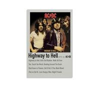 YRUAWRH AC DC Highway to Hell Poster mural esthétique sur toile vintage - Peinture décorative pour chambre à coucher, salon - 40 x 60 cm - Style sans cadre