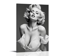 YRUAWRH Poster décoratif sur toile de Marilyn Monroe - Impression sur toile vintage - Décoration pour chambre à coucher, salon - 30 x 45 cm - Style rétro - Cadre