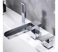 YRUIIA Robinet Baignoire 3 Trous, Mitigeur 3 Trous Baignoire, Mitigeur Douche Salle de Bain Chrome,C