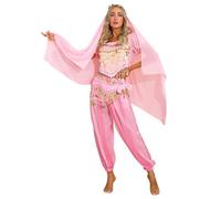 Yruioon Costume De Danse Du Ventre Ensemble Paillettes Crop Tops Pantalon Harem Foulard De Hanche Écharpe Robe Danse Du Ventre Danseuse Orientale Tenue Rose Taille unique