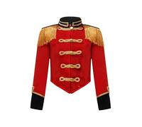 Yruioon Costumes De Noël Pour Filles Tenues De Batteuse Uniforme De Fanfare Veste De Ringmaster À Franges Veste De Cirque 3-16 Ans Rouge 15-16 ans