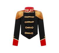 Yruioon Costumes De Noël Pour Filles Tenues De Batteuse Uniforme De Fanfare Veste De Ringmaster À Franges Veste De Cirque 3-16 Ans Noir 3-4 ans