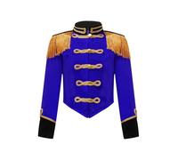 Yruioon Costumes De Noël Pour Filles Tenues De Batteuse Uniforme De Fanfare Veste De Ringmaster À Franges Veste De Cirque 3-16 Ans Bleu 9-10 ans