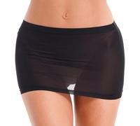 Yruioon Femmes Pure Micro Short Mini Jupe Voir À Travers Demi Slips Moulante Crayon Jupe Clubwear Noir L