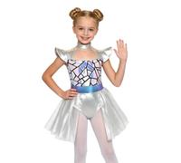 Yruioon Fille Robe Spatiale Pour Costume D'Extraterrestre Garde Galactique | Jupes Tutu Métalliques,Robe Couleur Dégradée,Manches Courtes,Performances Scolaires,Soirées À Thème,Festivals,Halloween