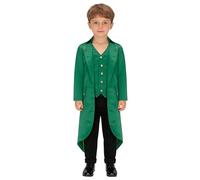 Yruioon Garçons Filles Renaissance Steampunk Queue De Pie Veste Enfants Médiéval Vintage Victorien Gothique Redingote 5-16 Ans Vert foncé 7-8 Ans