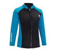 Yruioon Women Combinaison Néoprène Veste Mm Néoprène Plongée Veste Manches Longues Combinaison Tops Rashguard pour Surf Natation Snorkeling Noir Bleu Clair 3XL