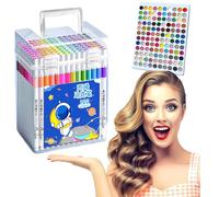 YRUISI Tooli Lot de 120 marqueurs de peinture acrylique lavables avec boîte de rangement Fournitures artistiques Marqueurs de dessin professionnels pour tasses, verre, bois