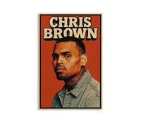 YRWOERHWER Poster de Chris Brown sur toile - Décoration murale moderne et esthétique pour salon, chambre à coucher - 50 x 75 cm - Style sans cadre