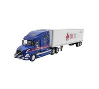 YRXIAO 1:43 pour Volvo VNL Long Nez Remorque Camion Tracteur Alliage Modèle De Voiture Bleu Collection Affichage Hobby Collection nostalgique