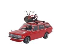 YRXIAO 1 64 pour Break en Alliage Modèle Datsun 510 Ornements Statiques De Collection Vélos Gratuits Rouge