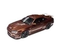YRXIAO 1:64 pour Nissan GTR R34 Collection 2025 Modèle Réduit De Voiture en Alliage Décorations Table À Thème Sable