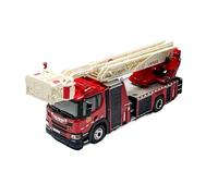 YRXIAO Modèle Réduit De Camion Pompiers À Échelle Rétractable L32 en Alliage avec Socle Fer 1:64. Décoration Collection