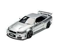 YRXIAO Modèle Réduit De Voiture en Résine GT-R R34 Skyline À L'échelle 1:64 - Collection - Décorations Et Souvenirs(Silver)