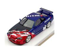 YRXIAO Modèle Réduit Voiture en Résine Nissan GT-R R34 NISMO R-Tune Bleu Et Rouge À L'échelle 1:43 Objet De Décoration Statique