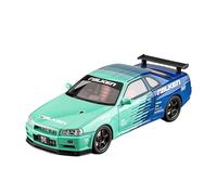 YRXIAO Modèle Voiture en Alliage Moulé sous Pression pour Nissan Skyline GTR R34 Échelle 1/18 Jouet Modifié Son Et Lumière(Style 4)