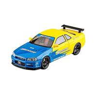 YRXIAO Modèle Voiture en Alliage Moulé sous Pression pour Nissan Skyline GTR R34 Échelle 1/18 Jouet Modifié Son Et Lumière(Style 2)